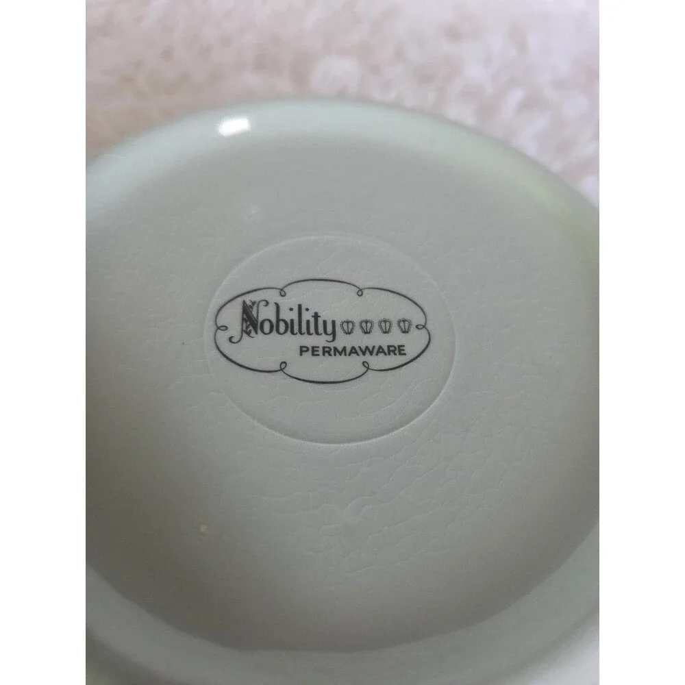 Mist  Nobility Permaware  Serving Bowl Green  1950s MCM Atomic Daisies